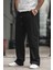 Siyah Erkek Rahat Kesim Keten Pantolon 6539 2