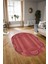 Dijital Kaymaz Yıkanabilir Jüt-Hasır Desen Oval Yolluk Mutfak Salon Halısı, N-O-Jüt-08-Kırmızı, 2