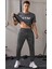 Erkek Dar Paça Running Hafif Koşucu Fitness Gym Athletic Dalgıç Kumaş Spor Eşofman Altı 5