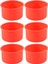 Silikon Mini Kek 4 Inç Yuvarlak Fırın Tavası Yapışmaz Silikon Pişirme Kalıbı Bakeware Tava Yeniden Kullanılabilir Kırmızı, 6'lı Set (Yurt Dışından) 1