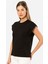 Kadın Vatka Görünümlü T-Shirt 3401/SIYAH 4