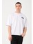 Erkek Bisiklet Yaka Logo Detaylı Oversize T-Shirt 1