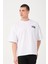 Erkek Bisiklet Yaka Logo Detaylı Oversize T-Shirt 3