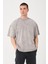 Erkek Bisiklet Yaka Oversize Yıkamalı T-Shirt 2