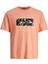 Jack & Jones Erkek T-Shirt Somon 12255517 Joraruba Aopbrandıng Tee Ss Crew Neck Ln 1