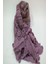 Lila Renk El Işi Ipek - Pamuklu Dantel Şal 5