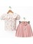 Ayıcık Desenli Pileli Etek 2 li takım - Açık Pembe 2
