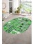 Dijital Kaymaz Yıkanabilir Patchwork Oval Yolluk Mutfak Salon Halısı, N-O-Patchwork-11-Yeşil, 1