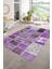 Dijital Baskı Kaymaz Taban Yıkanabilir Patchwork Yolluk Mutfak Salon Halısı, N-Patchwork-04-Mor, 1