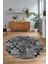 Dijital Kaymaz Yıkanabilir Patchwork Yuvarlak Balkon Mutfak Salon Halısı, N-Y-Patchwork-06-Gri, 3