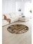 Dijital Kaymaz Yıkanabilir Patchwork Yuvarlak Balkon Mutfak Salon Halısı, N-Y-Patchwork-12-Kahve, 5