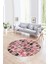 Dijital Kaymaz Yıkanabilir Patchwork Yuvarlak Balkon Mutfak Salon Halısı, N-Y-Patchwork-14-Kırmızı, 4