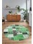 Dijital Kaymaz Yıkanabilir Patchwork Yuvarlak Balkon Mutfak Salon Halısı, N-Y-Patchwork-03-Yeşil, 3