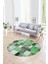 Dijital Kaymaz Yıkanabilir Patchwork Yuvarlak Balkon Mutfak Salon Halısı, N-Y-Patchwork-03-Yeşil, 4