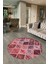Dijital Kaymaz Yıkanabilir Patchwork Yuvarlak Balkon Mutfak Salon Halısı, N-Y-Patchwork-08-Kırmızı, 2