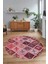 Dijital Kaymaz Yıkanabilir Patchwork Yuvarlak Balkon Mutfak Salon Halısı, N-Y-Patchwork-08-Kırmızı, 3