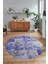 Dijital Kaymaz Yıkanabilir Patchwork Yuvarlak Balkon Mutfak Salon Halısı, N-Y-Patchwork-17-Mavi, 3