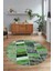 Dijital Kaymaz Yıkanabilir Patchwork Yuvarlak Balkon Mutfak Salon Halısı, N-Y-Patchwork-10-Yeşil, 3