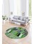 Dijital Kaymaz Yıkanabilir Patchwork Yuvarlak Balkon Mutfak Salon Halısı, N-Y-Patchwork-10-Yeşil, 4