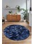 Dijital Kaymaz Yıkanabilir Patchwork Yuvarlak Balkon Mutfak Salon Halısı, N-Y-Patchwork-13-Mavi, 3