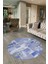 Dijital Kaymaz Yıkanabilir Patchwork Yuvarlak Balkon Mutfak Salon Halısı, N-Y-Patchwork-20-Mavi, 2