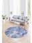 Dijital Kaymaz Yıkanabilir Patchwork Yuvarlak Balkon Mutfak Salon Halısı, N-Y-Patchwork-20-Mavi, 4