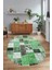 Dijital Kaymaz Yıkanabilir Patchwork Oval Yolluk Mutfak Salon Halısı, N-O-Patchwork-03-Yeşil, 3