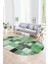 Dijital Kaymaz Yıkanabilir Patchwork Oval Yolluk Mutfak Salon Halısı, N-O-Patchwork-03-Yeşil, 4