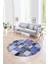 Dijital Kaymaz Yıkanabilir Patchwork Yuvarlak Balkon Mutfak Salon Halısı, N-Y-Patchwork-03-Mavi, 4