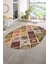 Dijital Kaymaz Yıkanabilir Patchwork Oval Yolluk Mutfak Salon Halısı, N-O-Patchwork-08-Renkli, 1