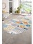 Dijital Kaymaz Yıkanabilir Patchwork Oval Yolluk Mutfak Salon Halısı, N-O-Patchwork-02-Renkli, 1