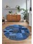 Dijital Kaymaz Yıkanabilir Patchwork Yuvarlak Balkon Mutfak Salon Halısı, N-Y-Patchwork-16-Mavi, 3