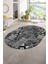 Dijital Kaymaz Yıkanabilir Patchwork Oval Yolluk Mutfak Salon Halısı, N-O-Patchwork-06-Gri, 1
