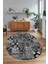 Dijital Kaymaz Yıkanabilir Patchwork Oval Yolluk Mutfak Salon Halısı, N-O-Patchwork-06-Gri, 3