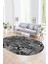 Dijital Kaymaz Yıkanabilir Patchwork Oval Yolluk Mutfak Salon Halısı, N-O-Patchwork-06-Gri, 4