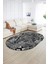 Dijital Kaymaz Yıkanabilir Patchwork Oval Yolluk Mutfak Salon Halısı, N-O-Patchwork-06-Gri, 5