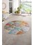 Dijital Kaymaz Yıkanabilir Patchwork Yuvarlak Balkon Mutfak Salon Halısı, N-Y-Patchwork-17-Renkli, 1
