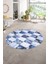 Dijital Kaymaz Yıkanabilir Patchwork Yuvarlak Balkon Mutfak Salon Halısı, N-Y-Patchwork-19-Mavi, 1