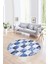 Dijital Kaymaz Yıkanabilir Patchwork Yuvarlak Balkon Mutfak Salon Halısı, N-Y-Patchwork-19-Mavi, 4