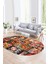 Dijital Kaymaz Yıkanabilir Patchwork Oval Yolluk Mutfak Salon Halısı, N-O-Patchwork-12-Renkli, 4