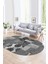 Dijital Kaymaz Yıkanabilir Patchwork Oval Yolluk Mutfak Salon Halısı, N-O-Patchwork-16-Gri, 4