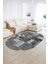 Dijital Kaymaz Yıkanabilir Patchwork Oval Yolluk Mutfak Salon Halısı, N-O-Patchwork-16-Gri, 5