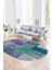 Dijital Kaymaz Yıkanabilir Patchwork Oval Yolluk Mutfak Salon Halısı, N-O-Patchwork-01-Mavi, 4