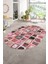 Dijital Kaymaz Yıkanabilir Patchwork Oval Yolluk Mutfak Salon Halısı, N-O-Patchwork-14-Kırmızı, 1