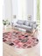 Dijital Kaymaz Yıkanabilir Patchwork Oval Yolluk Mutfak Salon Halısı, N-O-Patchwork-14-Kırmızı, 4