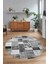 Dijital Kaymaz Yıkanabilir Patchwork Yuvarlak Balkon Mutfak Salon Halısı, N-Y-Patchwork-03-Gri, 3