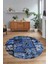 Dijital Kaymaz Yıkanabilir Patchwork Yuvarlak Balkon Mutfak Salon Halısı, N-Y-Patchwork-12-Mavi, 3