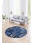 Dijital Kaymaz Yıkanabilir Patchwork Yuvarlak Balkon Mutfak Salon Halısı, N-Y-Patchwork-12-Mavi, 4