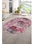 Dijital Kaymaz Yıkanabilir Patchwork Oval Yolluk Mutfak Salon Halısı, N-O-Patchwork-18-Pembe, 1