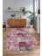Dijital Kaymaz Yıkanabilir Patchwork Oval Yolluk Mutfak Salon Halısı, N-O-Patchwork-18-Pembe, 3